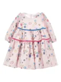 Monnalisa gemstone-printed tiered dress - Pink