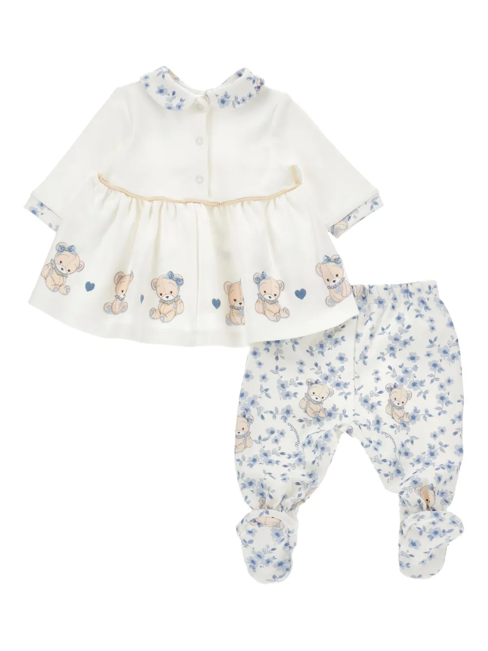 Monnalisa Shirt en broek van biologisch katoen Wit