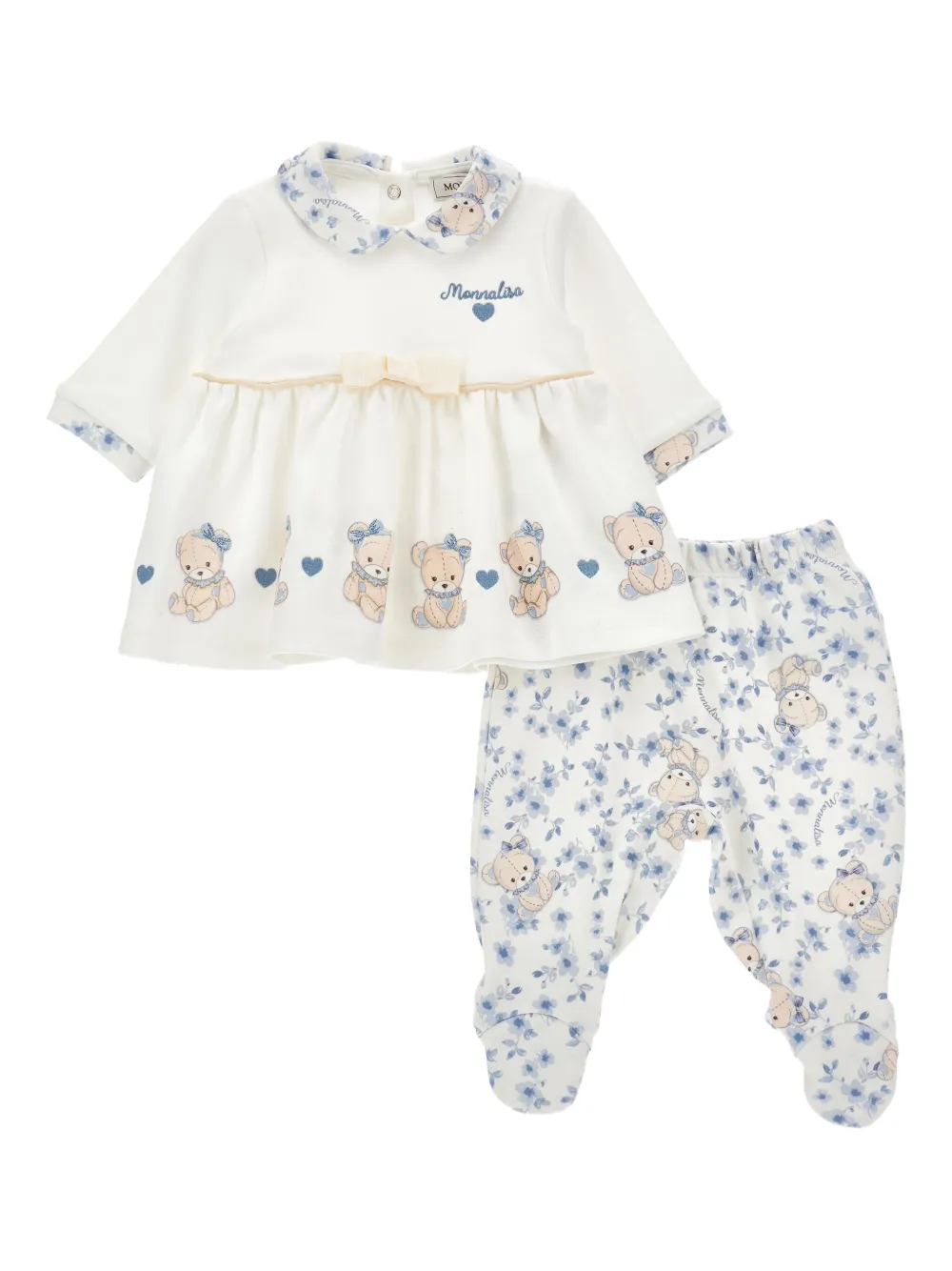 Monnalisa Shirt en broek van biologisch katoen Wit
