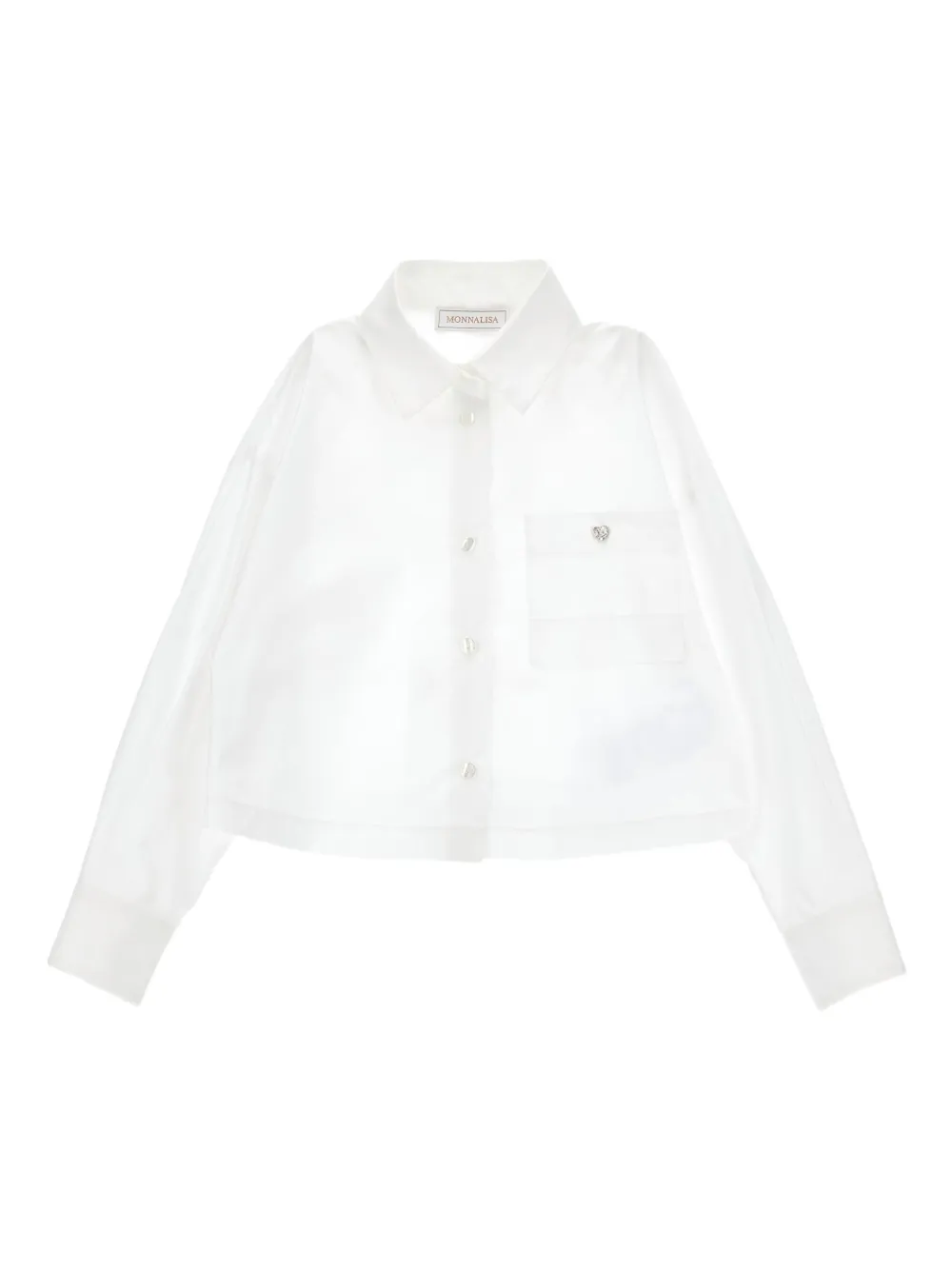 Monnalisa Shirt met geborduurd detail Wit