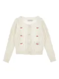 Monnalisa cable-knit cardigan - White