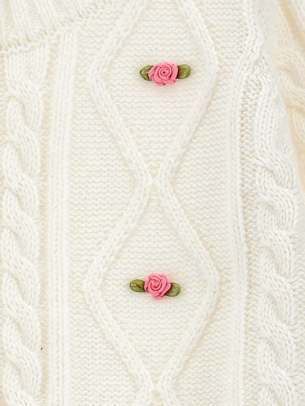 Monnalisa Kabelgebreid vest Wit