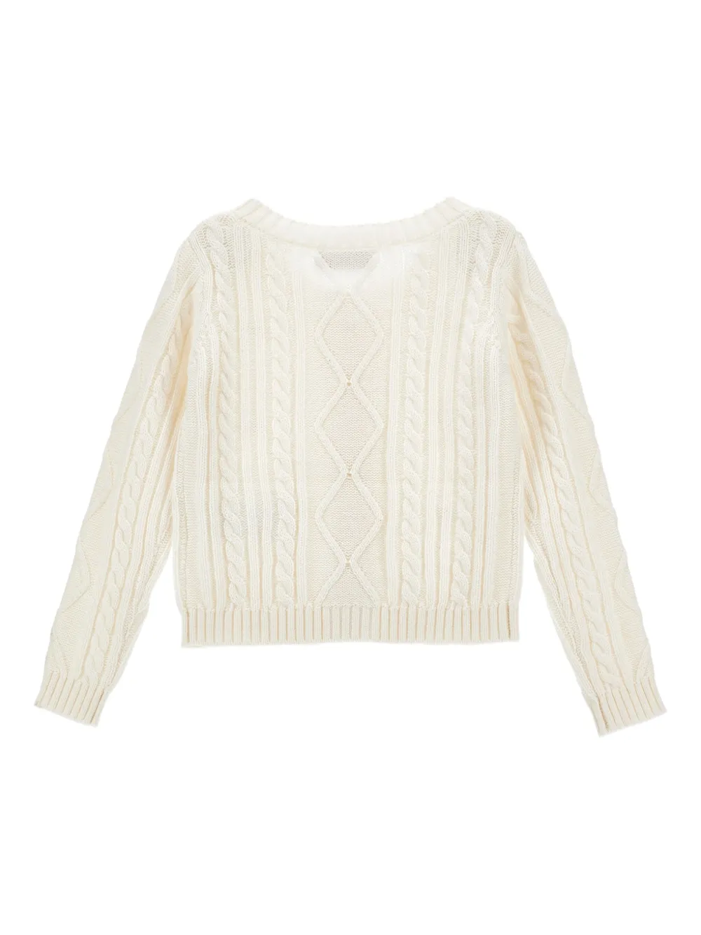 Monnalisa Kabelgebreid vest Wit