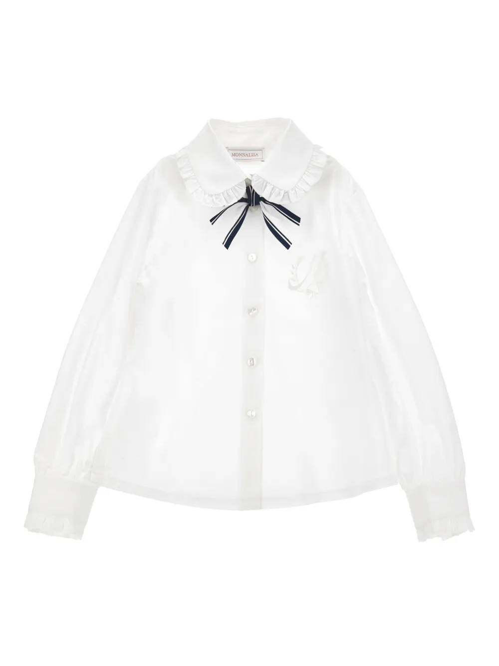 Monnalisa Shirt met verfraaide strik Wit