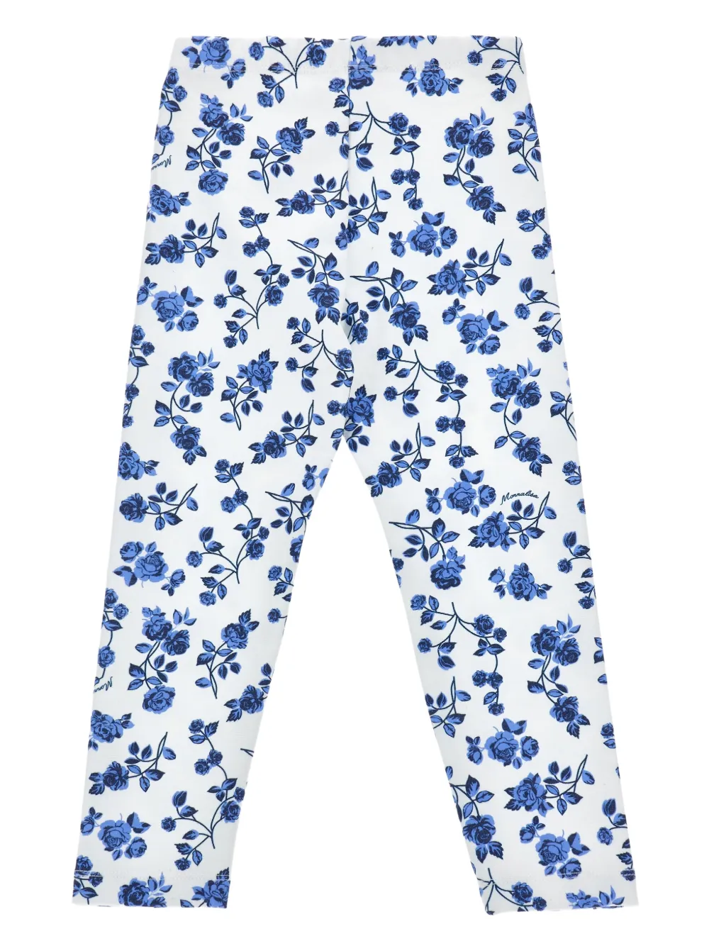 Monnalisa Floral-print Leggings In Blue