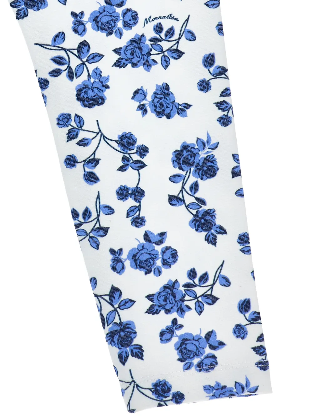 Monnalisa Floral-print Leggings In Blue