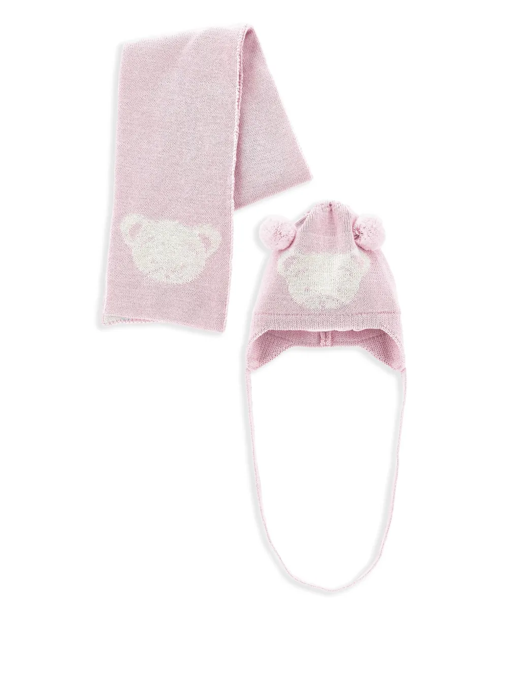 Monnalisa Gebreide muts met pompon Roze