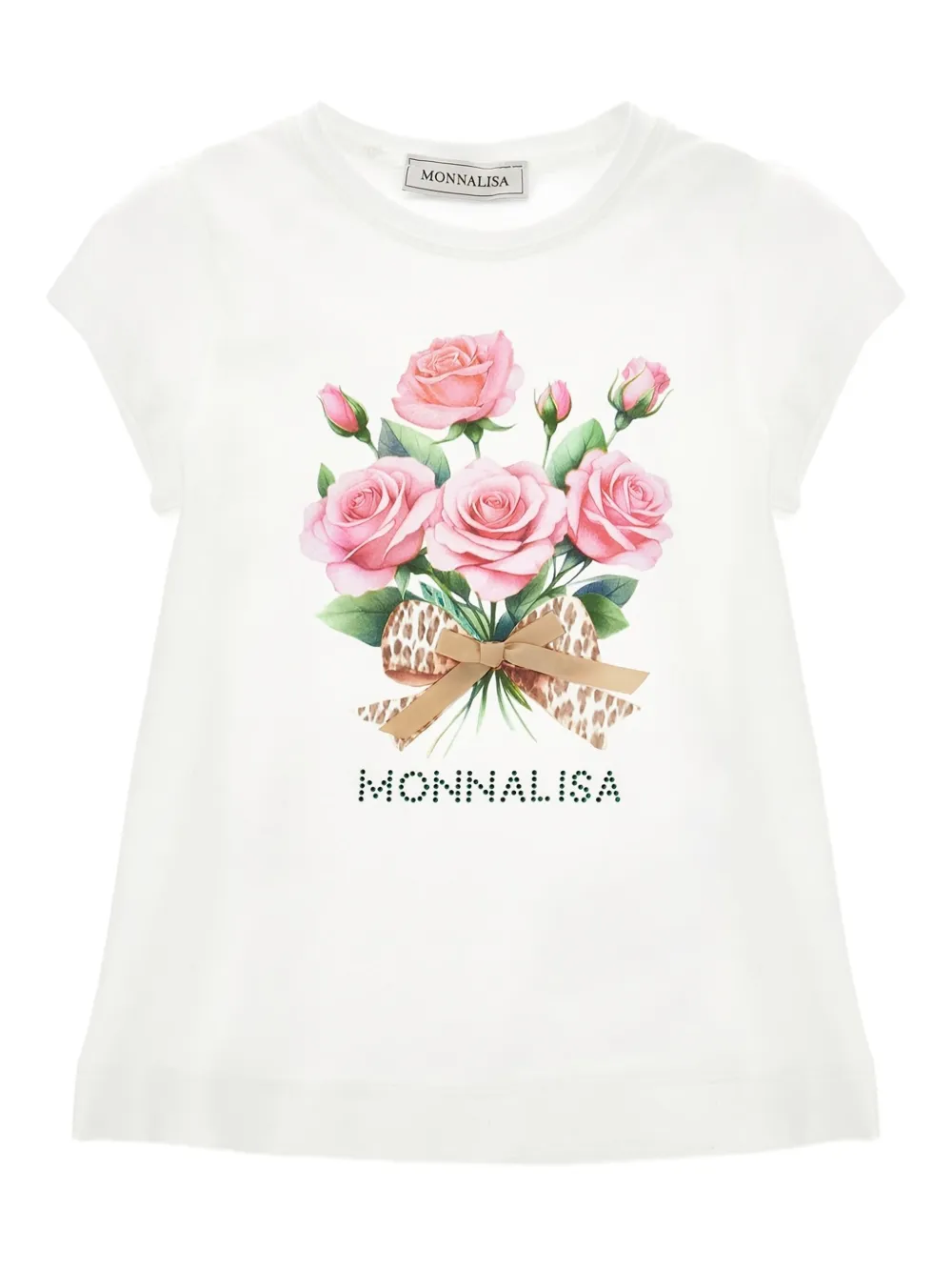 Monnalisa floral-print T-shirt | White | Image 1
