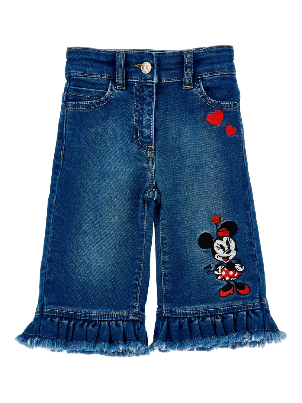 Monnalisa X Disney Minnie Mouse Jeans In Blue