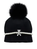 Monnalisa pom-pom beanie - Black