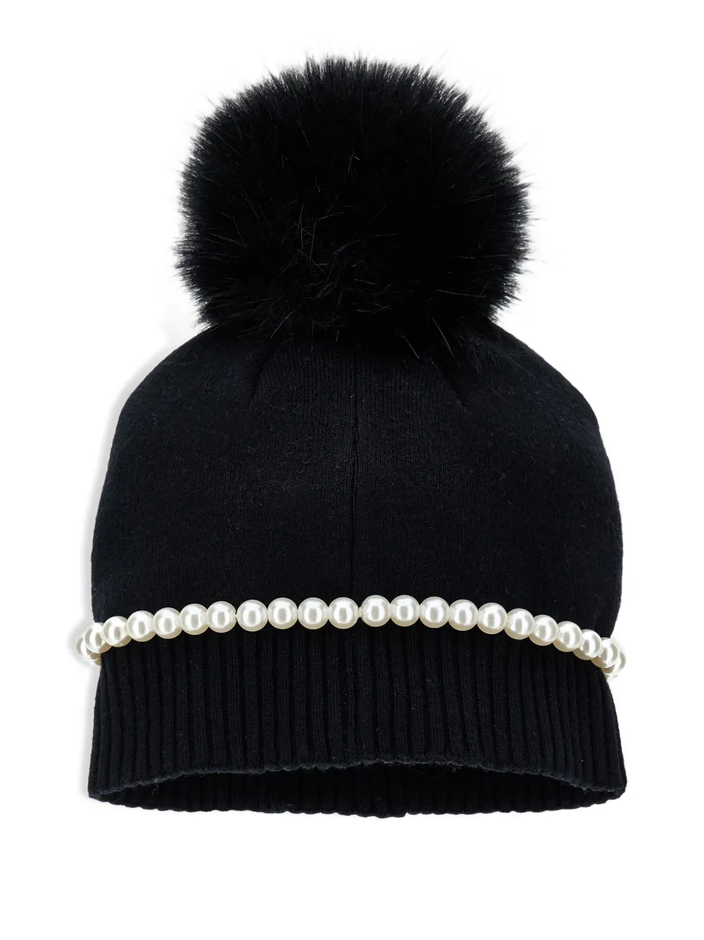 Monnalisa Muts met pompon - Zwart