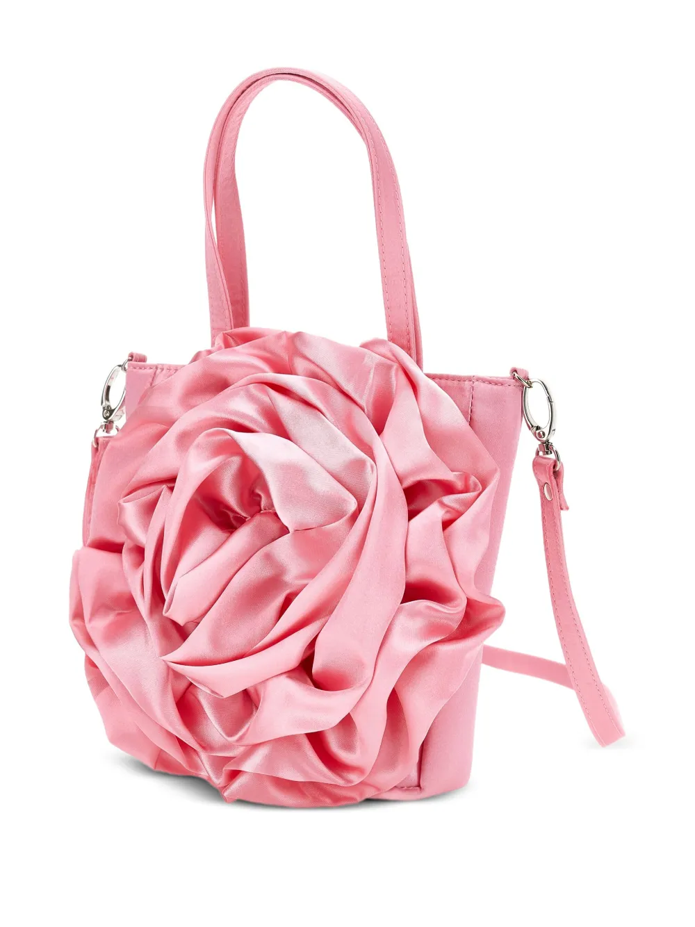 Monnalisa Satijnen handtas met roosdetail Roze
