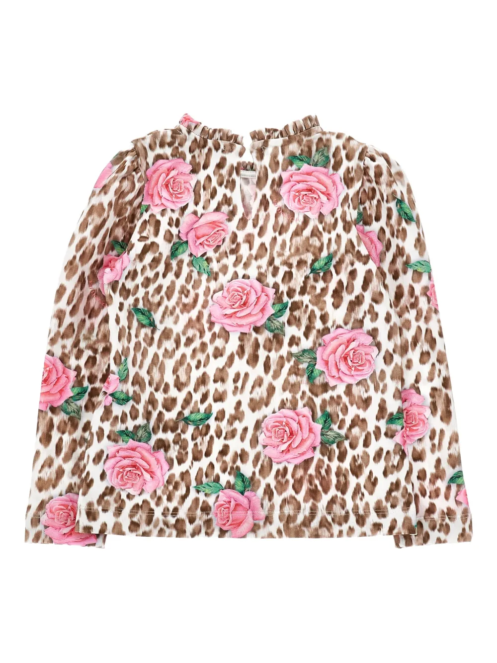 Monnalisa Top met bloemenprint en ruches Roze