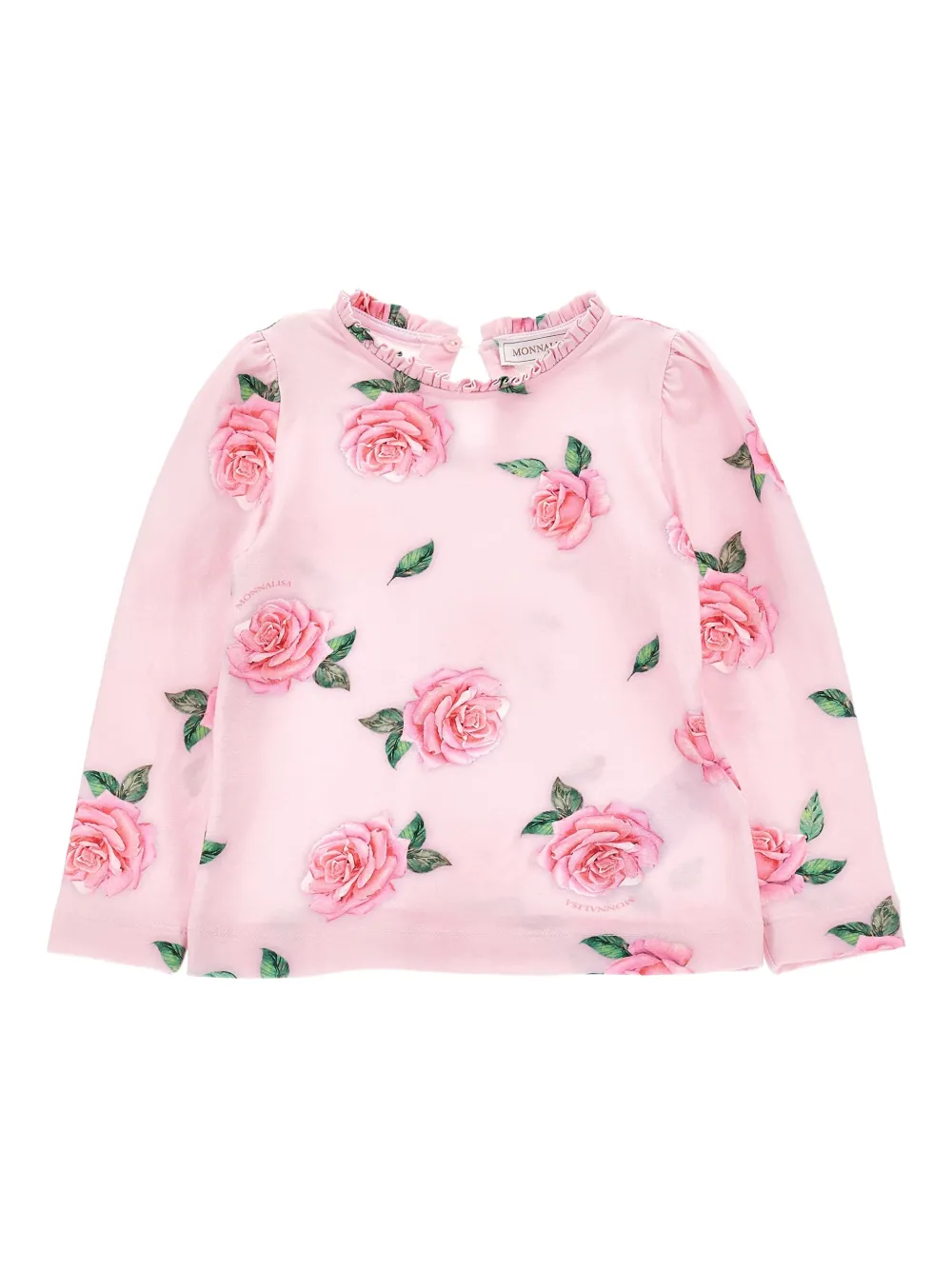 Monnalisa ruffle-detail floral-print top | Pink | Image 1