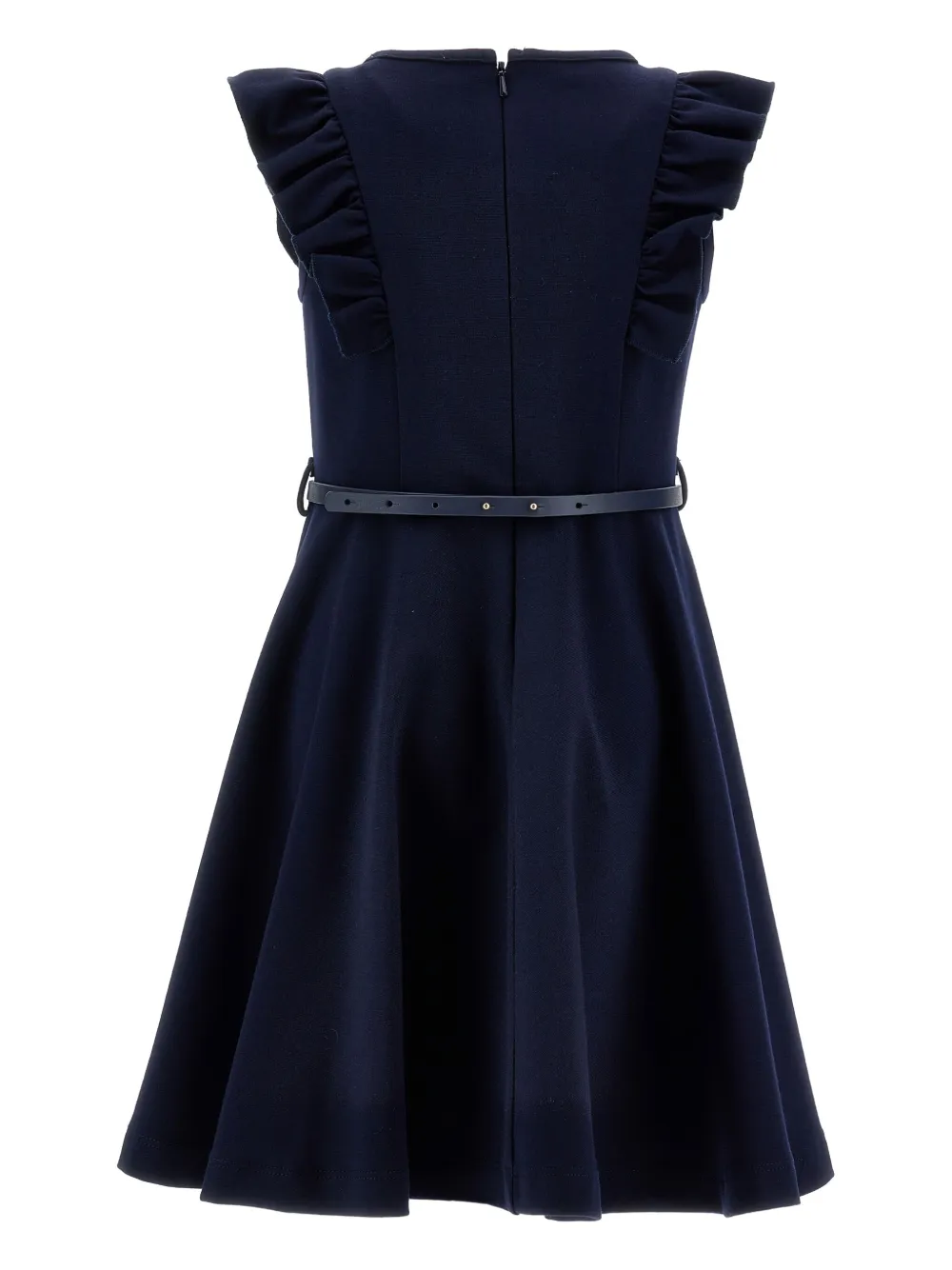 Monnalisa Jersey Pinafore With Circle Skirt In Blue