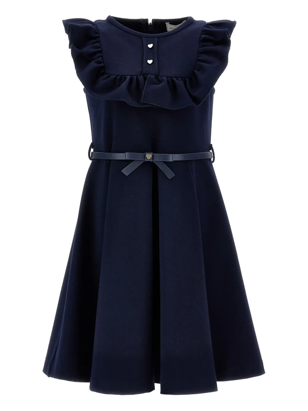 Monnalisa Jersey Pinafore With Circle Skirt In Blue