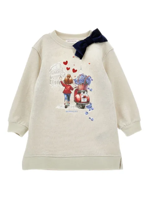 Monnalisa illustration-print dress