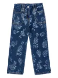 Monnalisa rose-print jeans - Blue