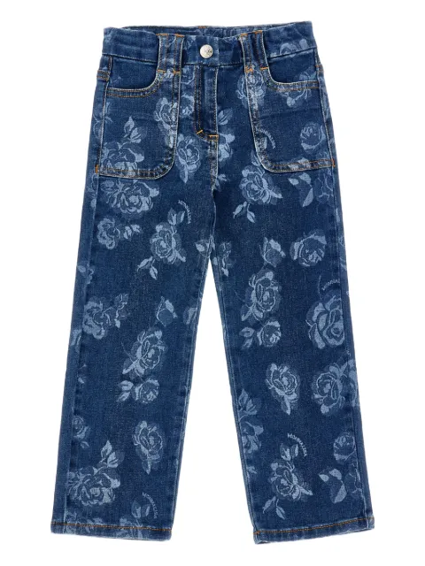 Monnalisa rose-print jeans