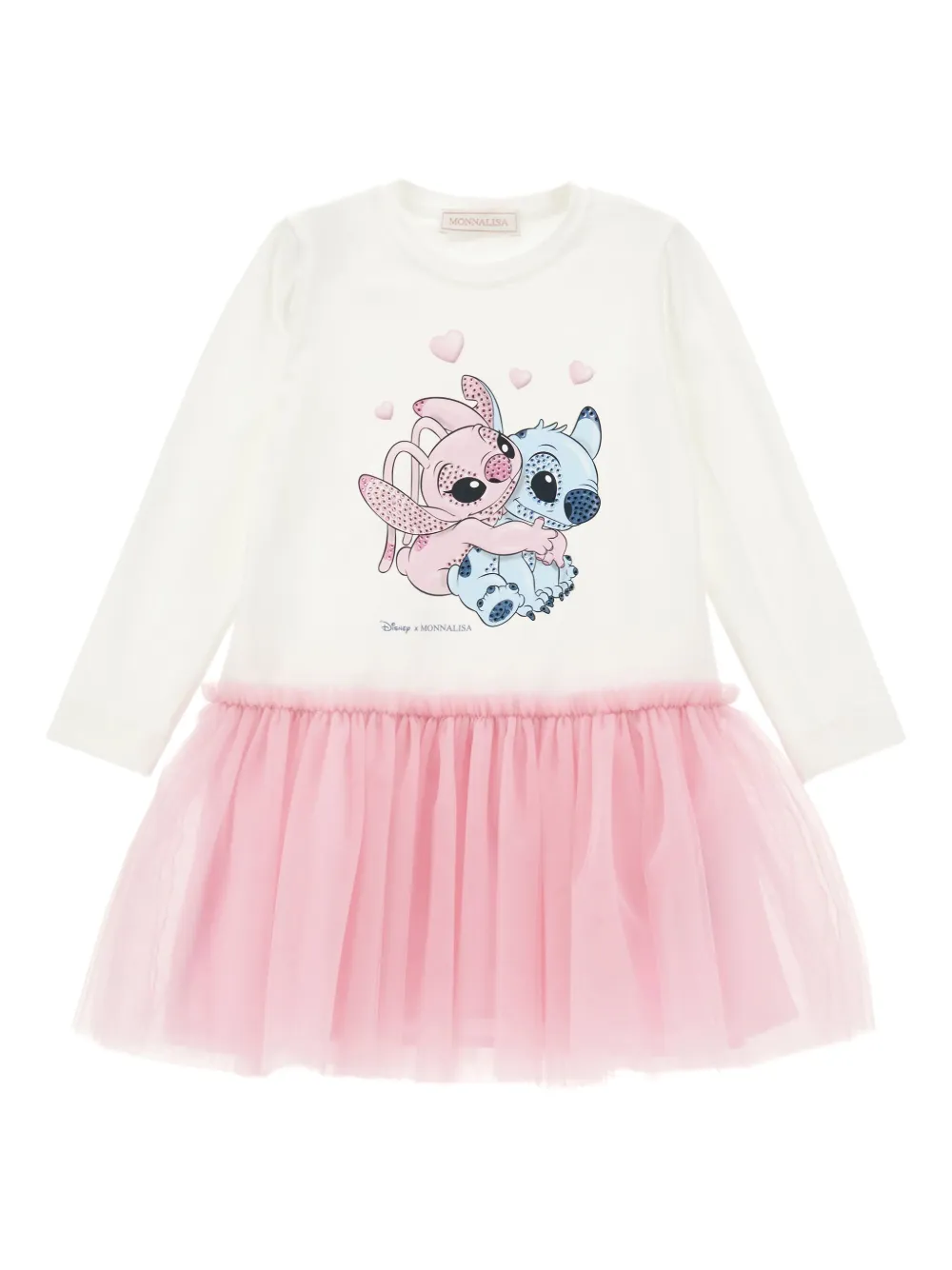 Monnalisa Jurk met tulen rok Wit