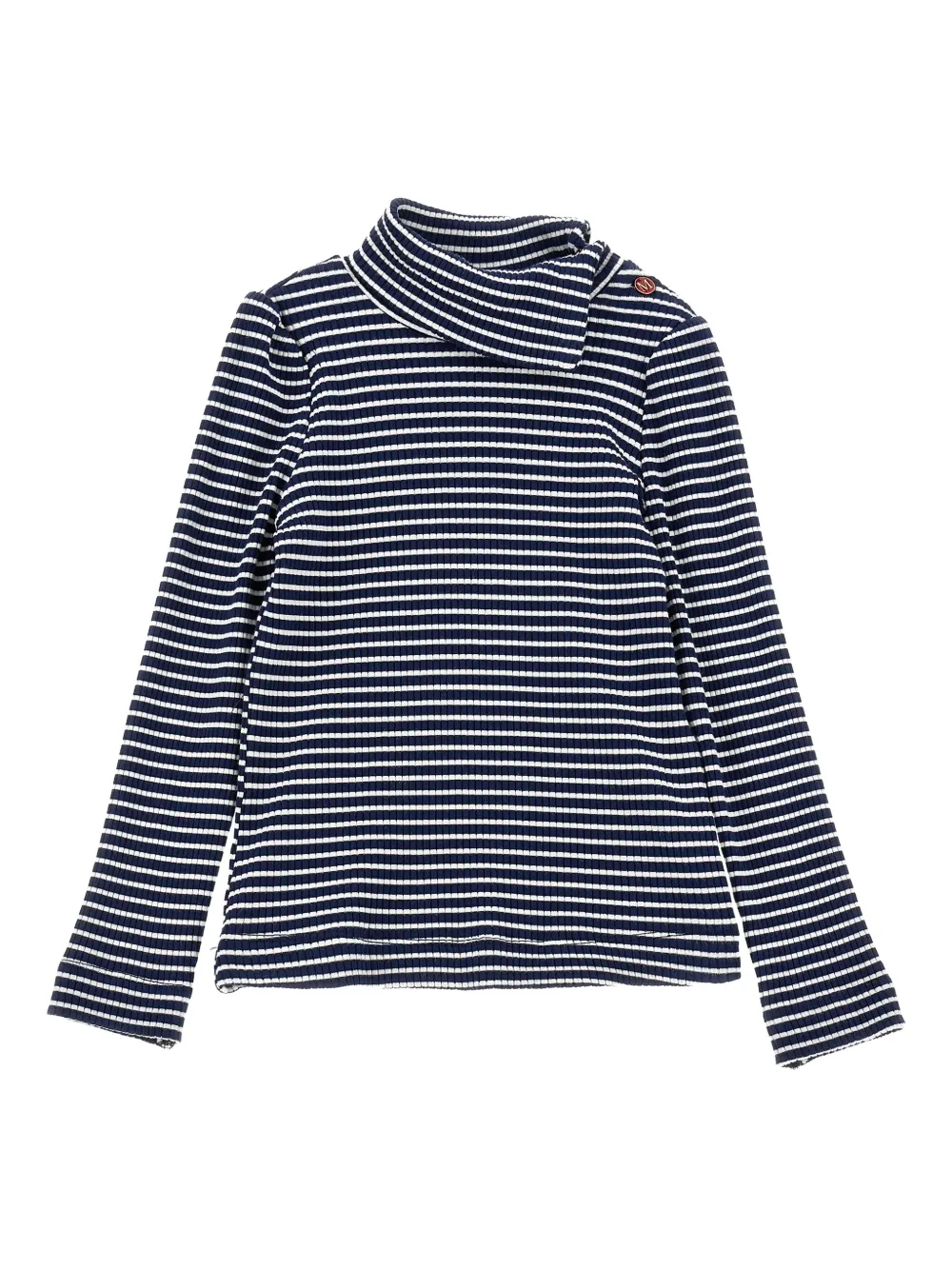 Monnalisa Kids'   Striped Turtleneck Sweater In Blue