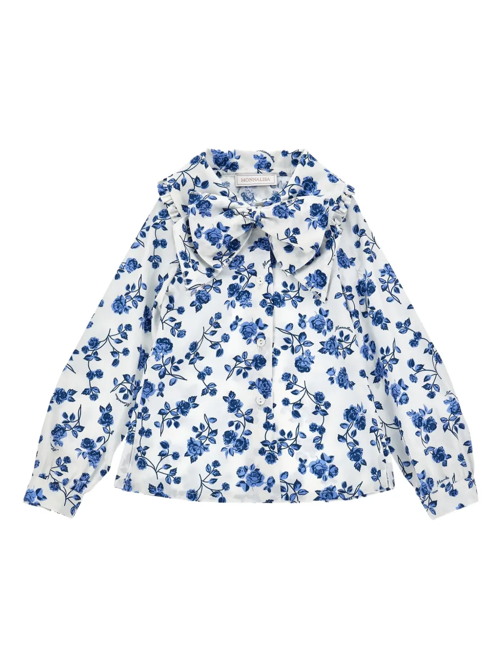 Monnalisa floral-print shirt | Blue | Image 1