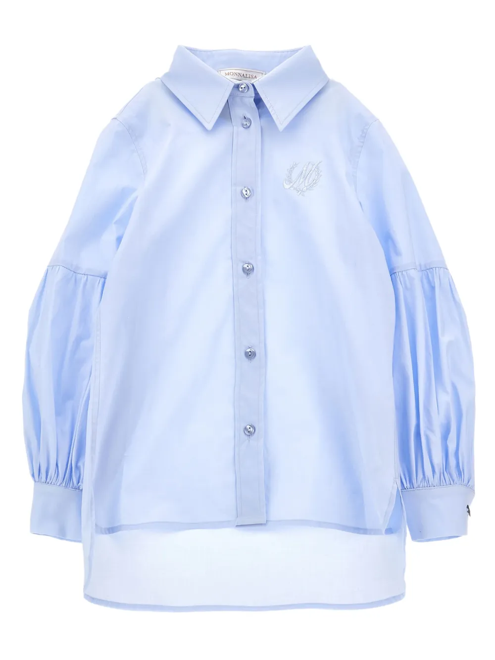 Monnalisa Hemd mit Puffärmeln - Blau