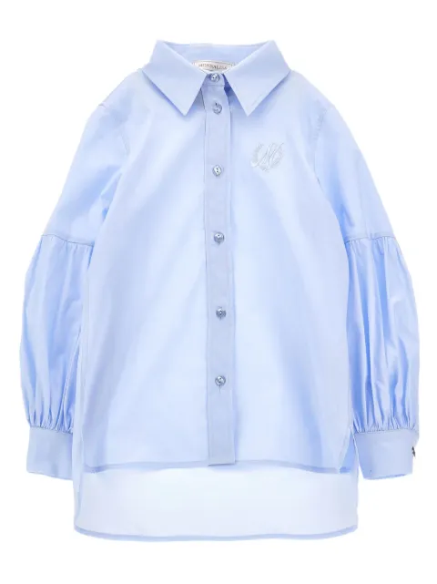Monnalisa puff-sleeve button-up shirt