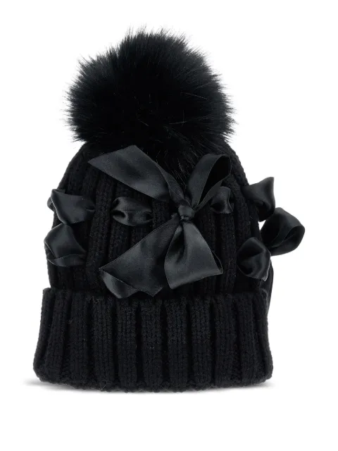 Monnalisa bow-embellished beanie