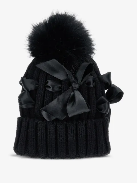 Monnalisa bow-embellished beanie