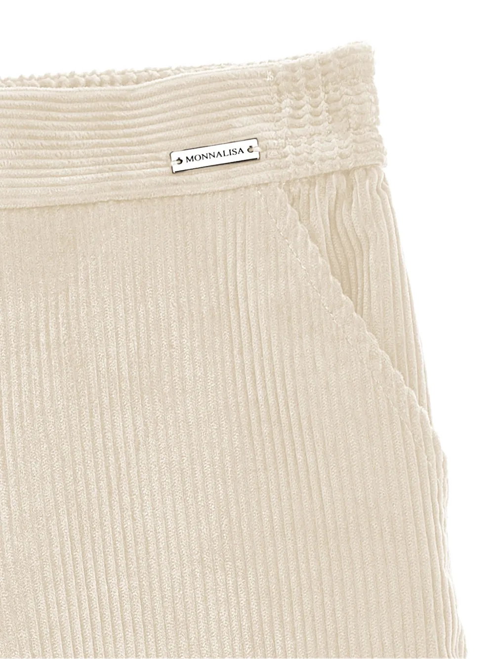 Monnalisa Wide-leg Corduroy Trousers In Neutral