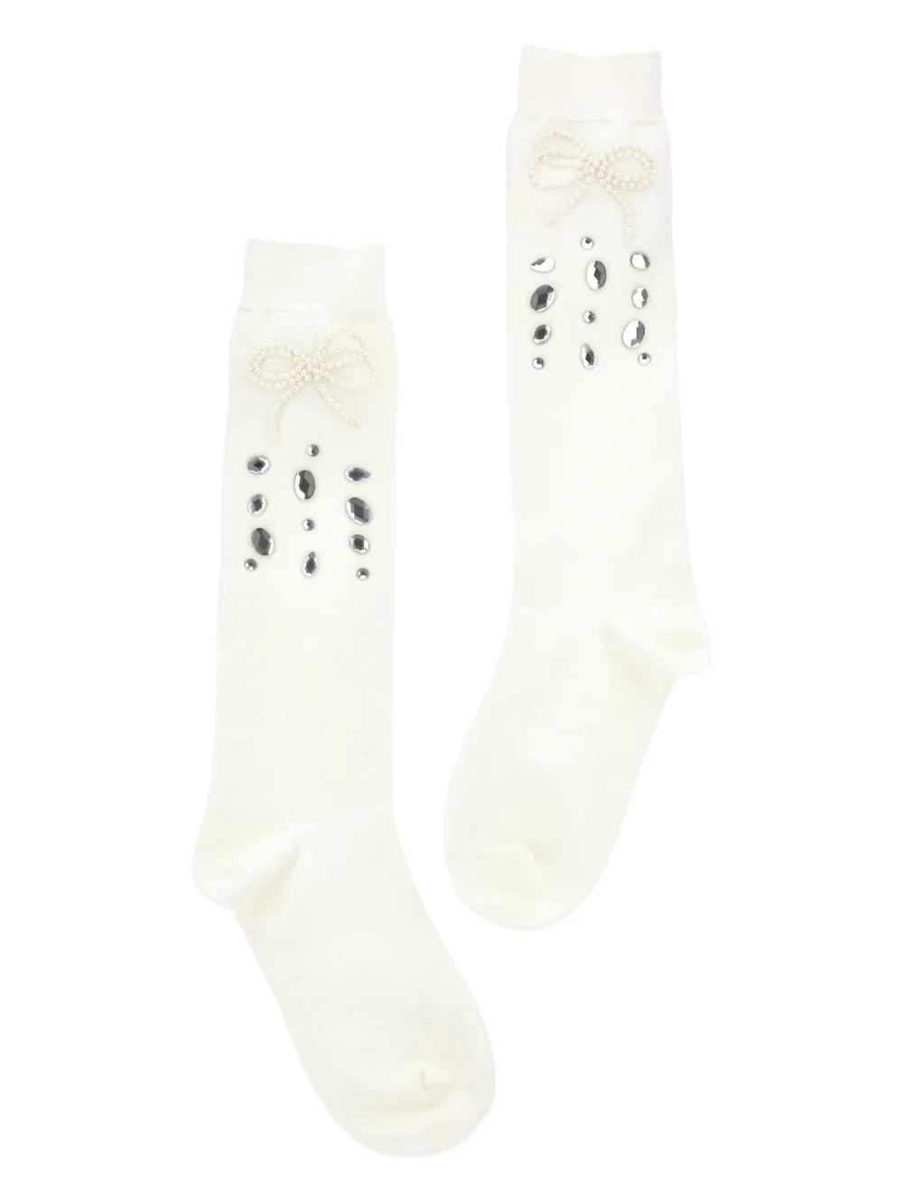 Monnalisa crystal-embellished knee-high socks | White | Image 1