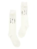 Monnalisa crystal-embellished knee-high socks - White