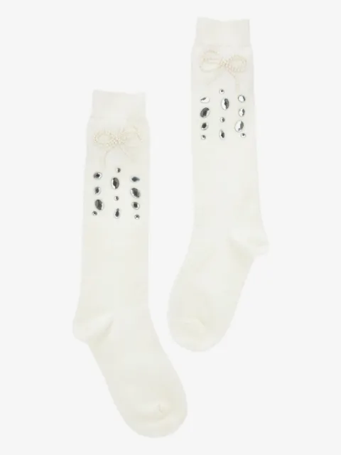 Monnalisa crystal-embellished knee-high socks