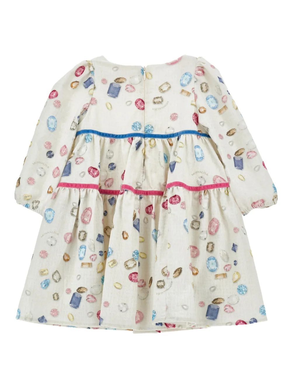 Monnalisa Jurk met edelstenen Wit