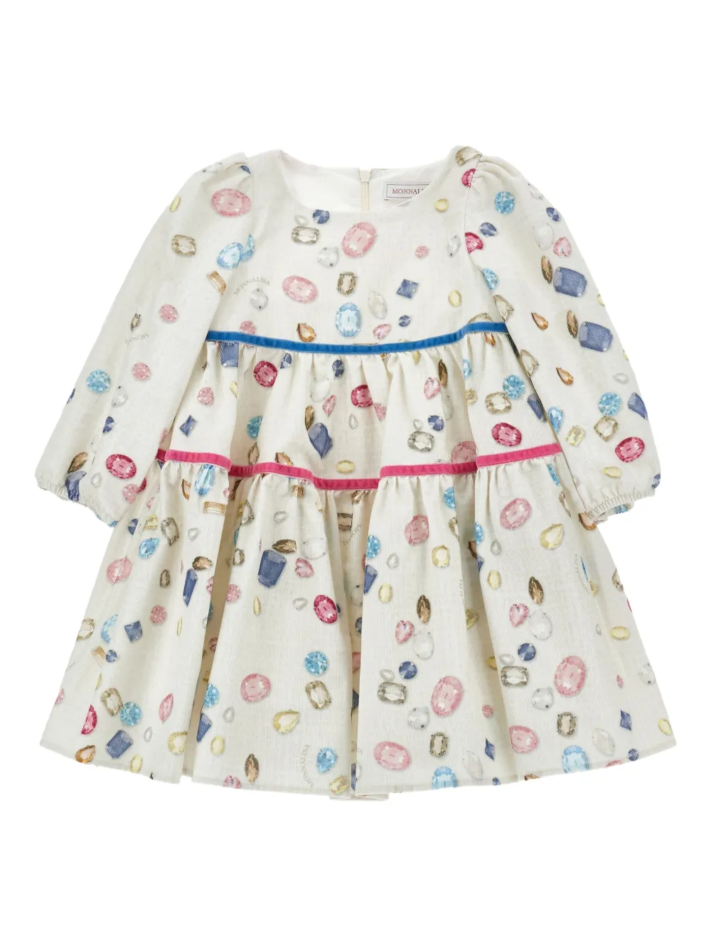 Monnalisa Jurk met edelstenen Wit