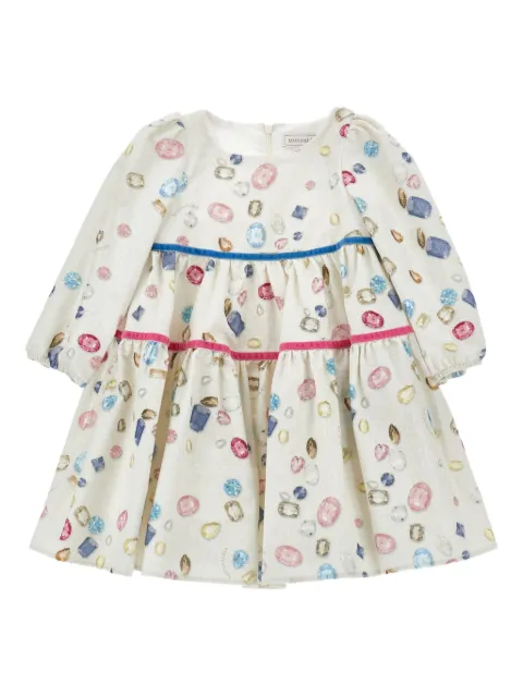 Monnalisa Vestido com estampa de pedraria