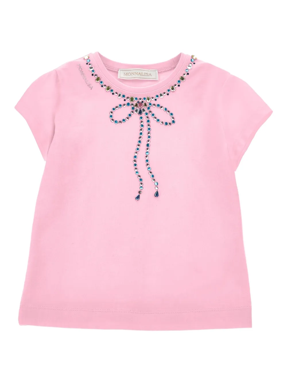 Monnalisa T-shirt verfraaid met kristallen Roze
