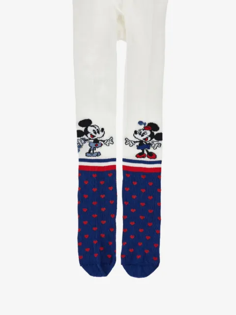 Monnalisa x Disney Mickey Mouse heart-patterned tights
