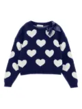 Monnalisa heart-patterned sweater - Blue