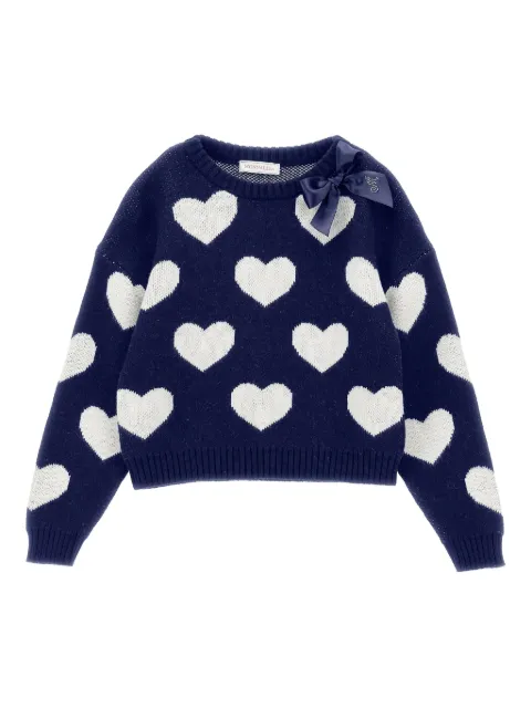 Monnalisa heart-patterned sweater
