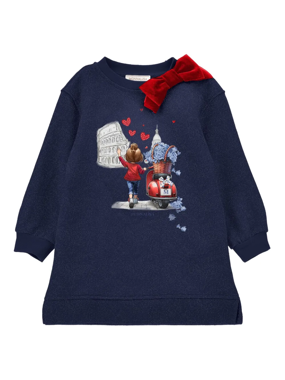 Monnalisa Abito con stampa - Blu