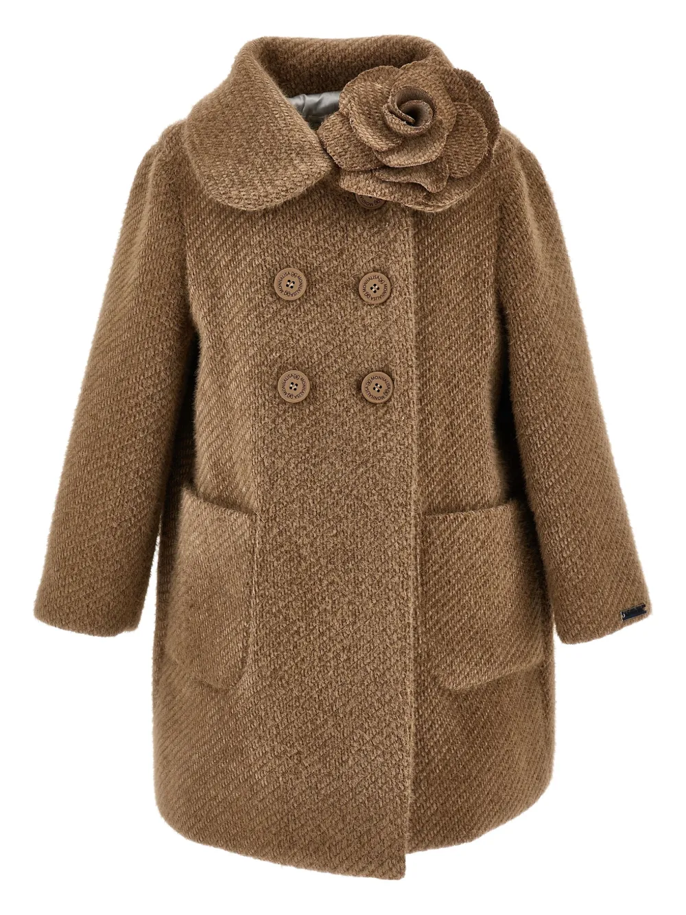 Monnalisa Jas met roosdetail Bruin