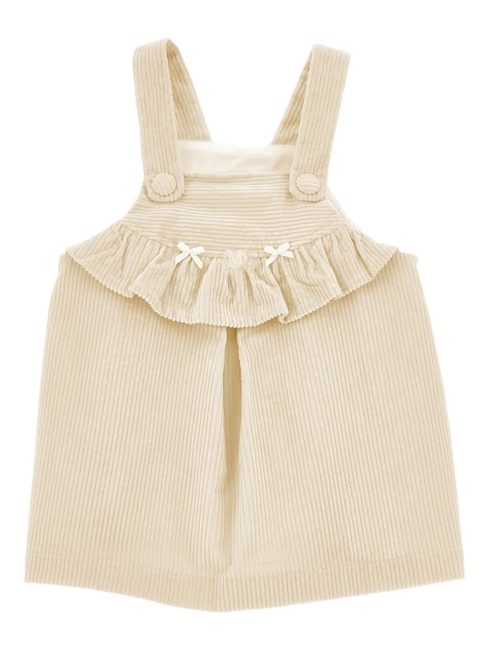 Monnalisa Ribfluwelen jurk Beige