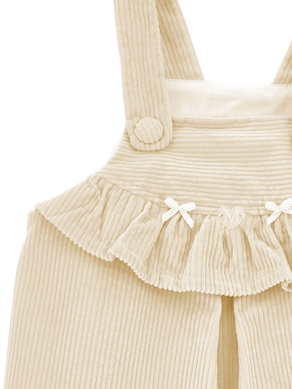 Monnalisa Ribfluwelen jurk Beige