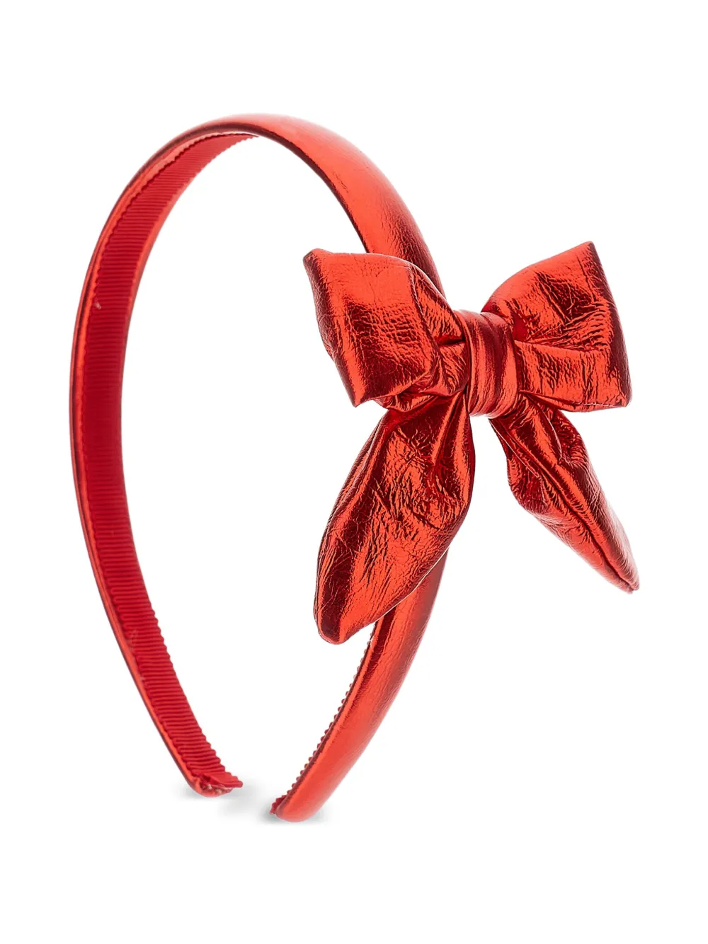 Monnalisa Metallic haarband met strikdetail Rood