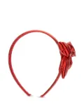 Monnalisa metallic bow-detail headband - Red