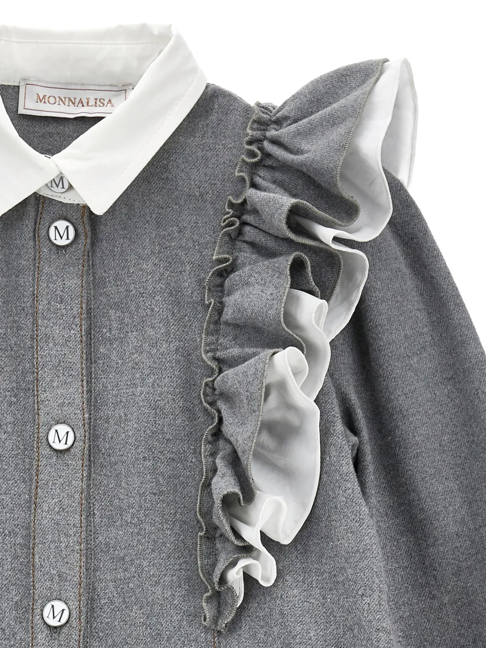 Monnalisa Jurk met ruches Grijs