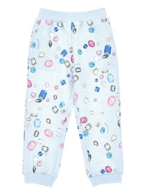 Monnalisa gem-printed track pants
