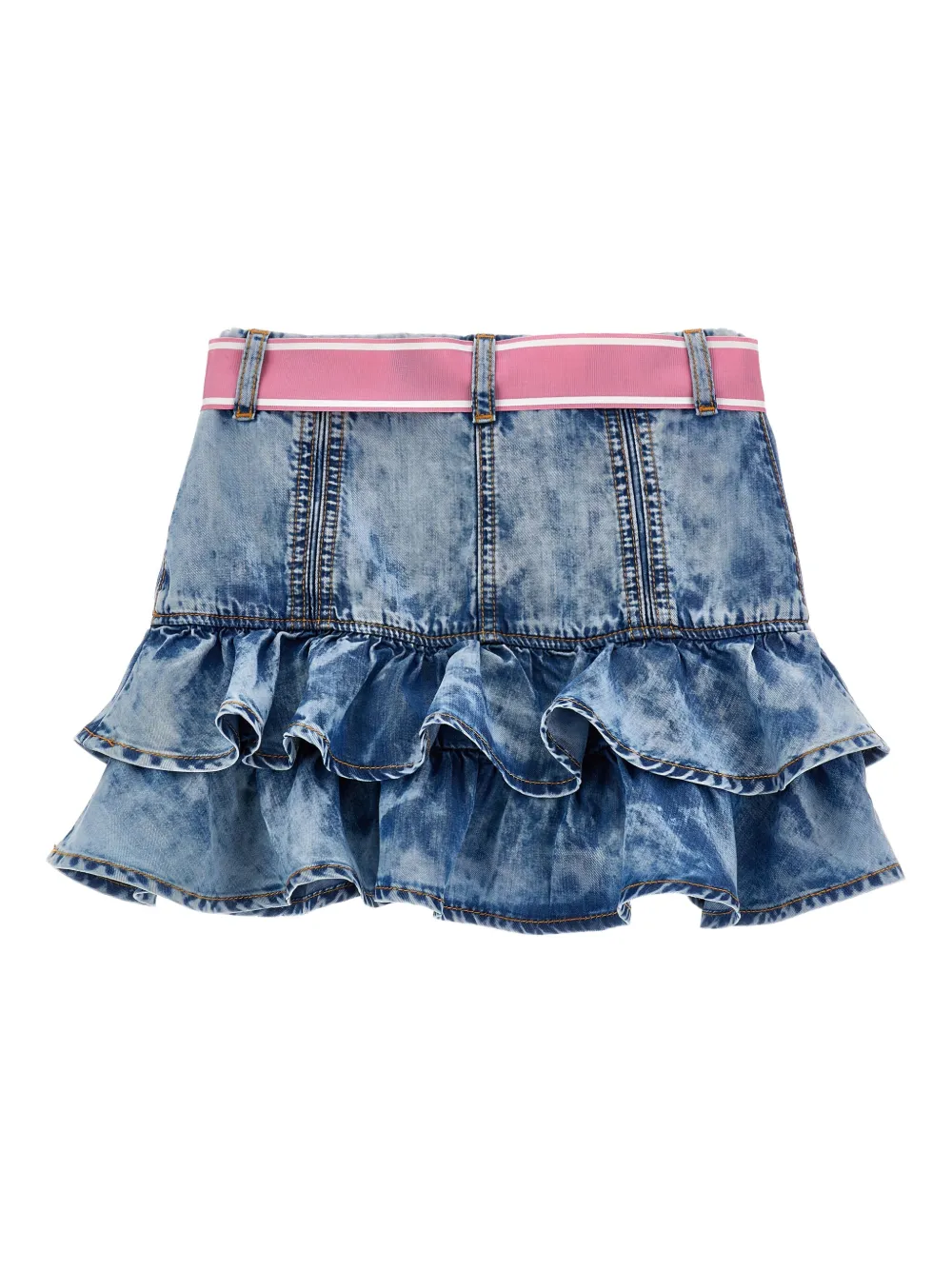 Monnalisa Spijkerrok met ruches Blauw